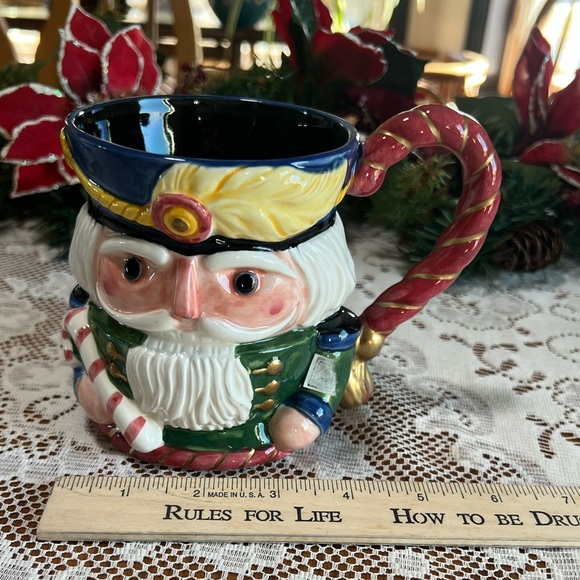 Vintage Fitz and Floyd Mug 1992 Christmas 3D Nutcracker Cup Hand Painted Large - Picture 9 of 9